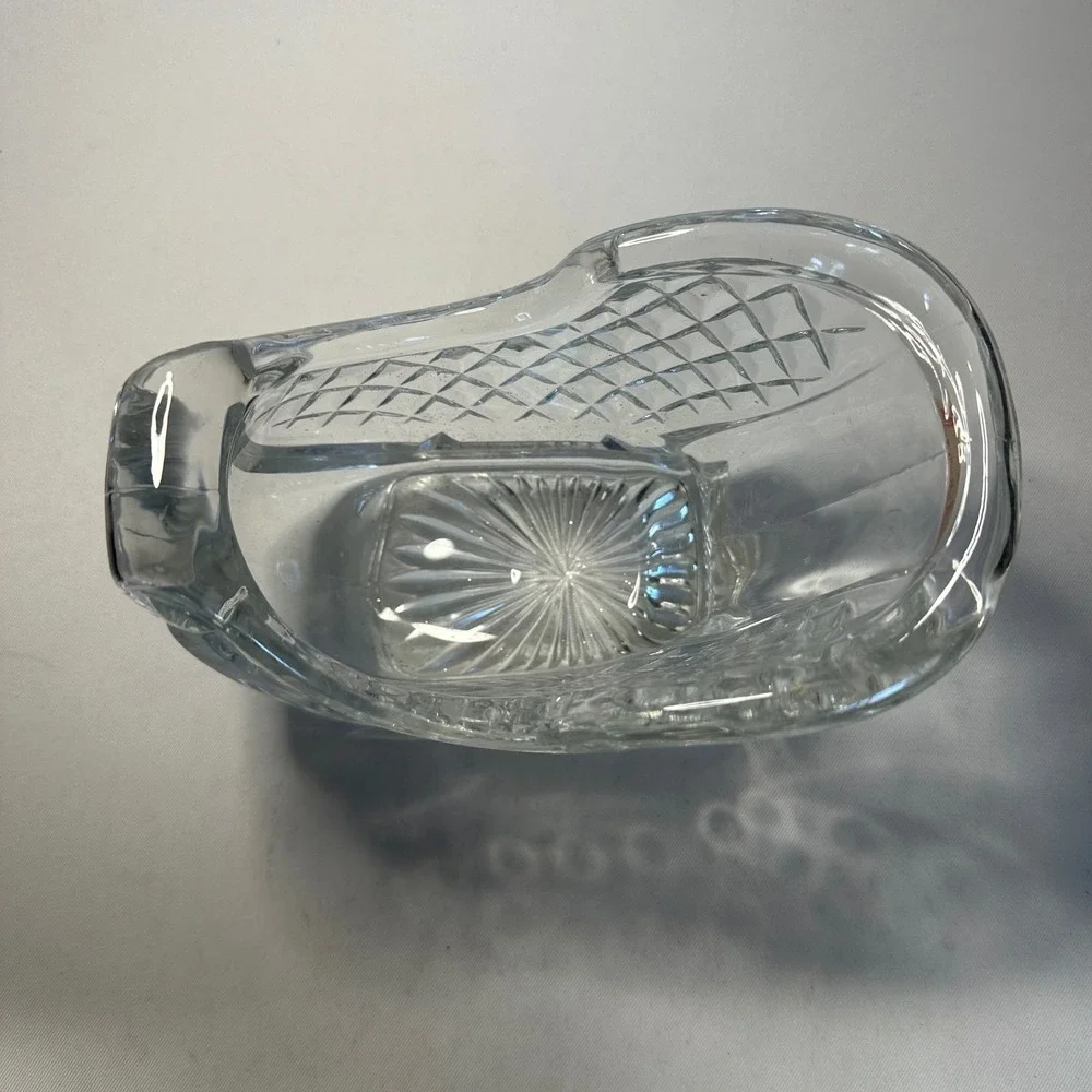 Vintage St. George Crystal Sleigh Candy Dish Centerpiece 6 1/2